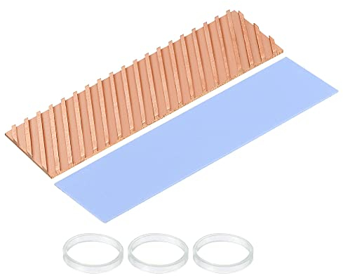 sourcing map Kupfer Wärmeleitpad Gummiring für M.2 SSD Modul PC Laptop 1Set 70x20x2mm