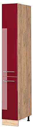 Vicco Apothekerschrank Fame-Line, Bordeaux Hochglanz/Goldkraft Eiche, 30 cm