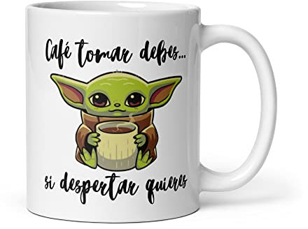 Taza con frases y dibujo para fans de star wars regalo Original Café tomar debes...si despertar quieres - 330 ml