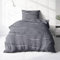 Träumschön Biber Bettwäsche Set 2tlg 155x220 cm + 80x80 cm – Flauschige Bettwäsche Anthrazit – Weiche Winterbettwäsche mit Wellen Design - Atmungsaktiv, Warm & Hautfreundlich - 100% Baumwolle