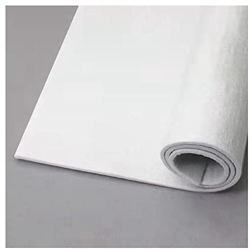 SHTGOI 1 Stücke Wollfilz 3mm Dick 80cm x 100cm Filzstoff Bastelfilz Stoffrolle Vlies Filzrolle Dekostoff Filzwolle Craft Filz für DIY Handwerk Patchwork Nähen Tischdekoration Weiß