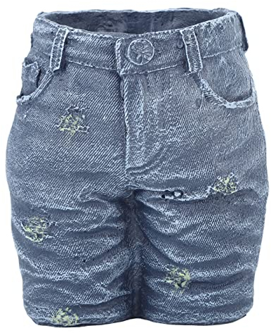Asixxsix Garten-Denim-Blumentopf, Harz-Denim-Garten-Pflanztöpfe, Leicht zu Reinigen, Denim-Hosen, Harz-Blumentopf, Kreative Blumentöpfe, Gartendekoration für Outdoor-/Indoor-Rasendekoration