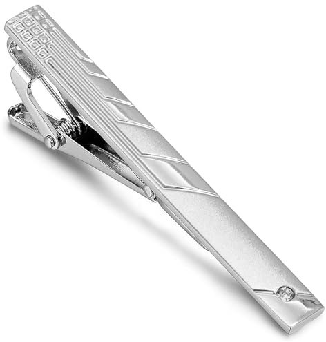 Tidefire Krawattenklammern für Männer Business Krawattenklammer Personalisierte Krawattenklammer Pin Kurzer Stil Krawattenklammern Krawattenspange (Silber 5)