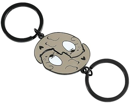 Bocguy 2 Stück Metall Katzen Schlüsselanhänger für Partner, Pärchen, Bruder, Freund und Geliebte