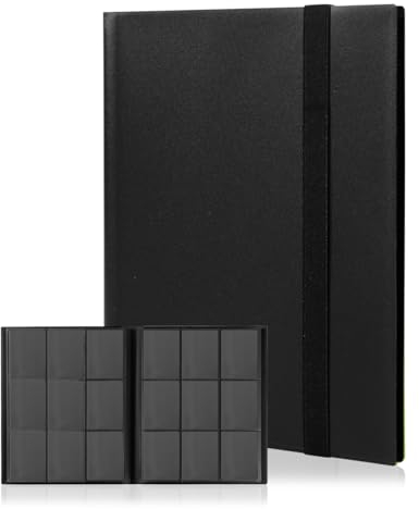 efunkdog Sammelkarten Album, 9 Pocket Sammelalbum 20 Seiten 360 Karten Kapazität, Sammelalbum für Karten (Schwarz)