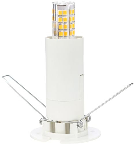 Kit para Lámpara de Sal: Portalámparas E14 Blanco con Interruptor Cable de 1 Metro + Bombilla LED 4W, Luz Cálida 3000K, 350 Lúmenes Reemplazo para 35W Halógena - 1unit