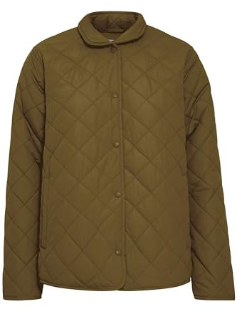 fransa FRMICHELLE JA 2 Damen Steppjacke Jacke teilweise wattiert Stehkragen 100% Polyester relaxed fit, Größe:L, Farbe:Dark Olive (190516)