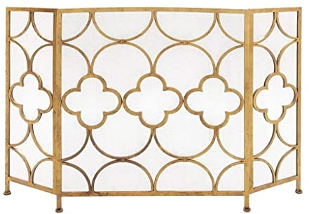 GENHAOSAN Portes De Foyer Spark Screen Simple Accueil Fire Fention Salon Fer Fermé Fer Fire Screen Screen Cheminée Accessoires Décoration Couverture De Cheminée