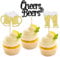 Xsstarmi 24 Pack Cheers and Beers Cupcake Toppers Glitter Beer Mug Cupcake Picks for Cheers Beers Festival Themed Baby Shower Birthday Party Cake Decorations Supplies Black