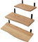Gieanoo Wandregal Holz, 3 Stück Eiche Schweberegale Massivholz Bücherregale Wand Hängeregal mit sitzenden schwarzen L-Klammern,Holzregale ideal für Schlafzimmer, Badezimmer