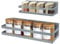 Uten Magnetic Spice Rack, 2 Pack Strong Magnetic Shelf, Wall Mountedr Spice Rack Without Drilling, for Cabinet Refrigerator Space Saving Kitchen Organization, Gray Texture