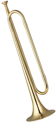 Trompete für Anfänger Messing C Bugle Call Vergoldet Trompete Kavallerie Horn Mit Mundstück Für Anfänger (18,7 Zoll)