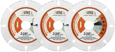 BGTEC Diamant-Trennscheibe, 85 mm, vakuumgelötetes Hartmetall, Trennscheibe für Holzplatten, Gipskarton, Gummischlauch, Kunststoff