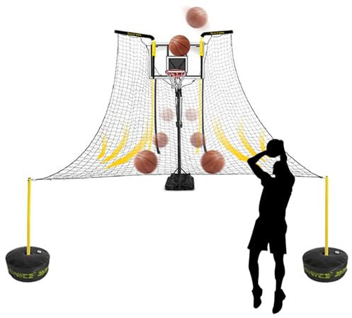 ZYJIX Automatischer Basketballkorb-Returner Mit Drehbaren Halterungen, Basketball-rebounder-Netz-Return-System, Basketball-Catcher-trainingsausrüstung Für Das Training Zu Hause Und Im Freien