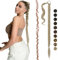 FESHFEN Braid Extensions Pferdeschwanz Verlängerung mit Haargummi, 75 cm Lang Ponytail Geflochten Zöpfe Kunsthaar Haarverlängerung Zopf Haarteil Aschblond Haare Zöpfe Ponytail Haarteil für Damen