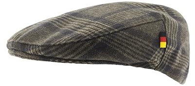 Patriia Mütze Deutsche Flagge Herbst-Winter. Handwerkskunst, von Hand gefertigt. Mütze Mann. Baskenmütze Frau. Barett. (DE/NL/SE/PL, Alphanumerisch, M, Wales Braun)