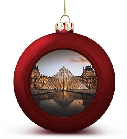 Weihnachtskugel-Ornamente, Louvre-Museum in Paris, vielseitig verwendbar, festliche Heimdekoration, ideal für Baum und Heimdekoration