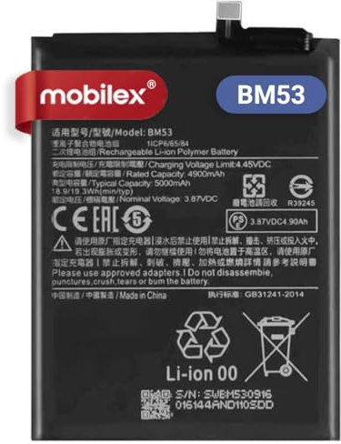 MOBILEX® Interner Akku für Xiaomi Mi 10T / 10T Pro (BM53), Ersatz, 5000 mAh, OEM, Originalkapazität