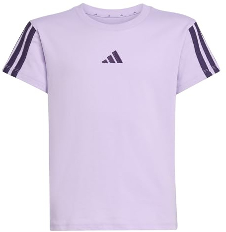 adidas Girl's Essentials T-Shirt, Powder Plum/Aurora Plum, 9-10 Years