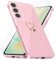 crisant Coque Compatible avec Samsung Galaxy S24 FE 5G (Pas pour S24), 3 Pièces Protection Écran en Verre Trempé, Housse Souple et Anti-Rayures, Étui Anti Empreintes et Paillettes - Rose