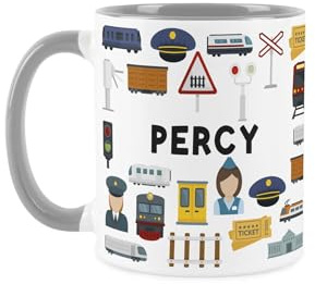 Purely Home Custom Train Conductor Mug - Humourous Railway Workers Novelty Gift - Tea/Coffee Grey Ceramic Cup Personalised Present for Train Conductors