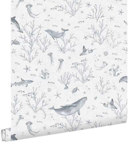 Esta Home Tapete Unterwasserwelt Graublau 50 x 900 cm