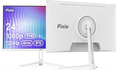 Pixio PX246 Wave White 24 inch 120Hz Refresh Rate FHD 1080p Resolution IPS Panel 4ms GTG Response Time Gaming Monitor with Adaptive Sync