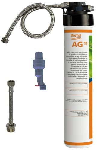 BieTal® Trinkwasserfilter Aktivkohle sauberes & frisches Wasser Zuhause Praxis Büro Aktivkohlefilter Wasserfiltersystem kein separater Wasserhahn nötig Outdoor geeignet mit AquaStop