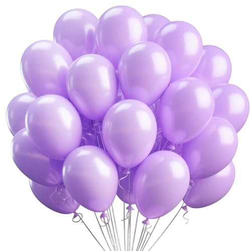 Luftballons Lila,100 Stück Macaron Lila Ballons Helium Ballons 12 Zoll für Ballongirlande der Ballonbogen als Partydeko,Geburtstagsdeko,Hochzeitsdeko,Babypartydekoration