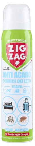 Zig Zag Spray Antiacaro e Anticimice per Materassi e Tessuti, Formato Travel, 100 ml
