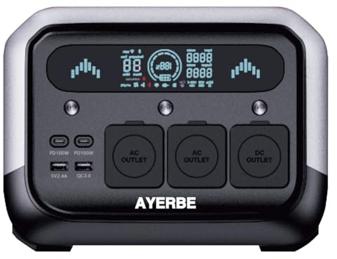 Station d'énergie AY-512 Wh / 700 W avec batterie LFP, sorties AC/DC/USB, charge solaire, pour camping, urgences, usage professionnel