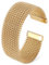 Mikovivi Gold Open Cuff Bangles Wide Woven, Gold Mesh Bracelet Stainless Steel Bangles Stackable Open Chunky Arm Cuff Vintage Boho Statement Wrist Jewelry for Women