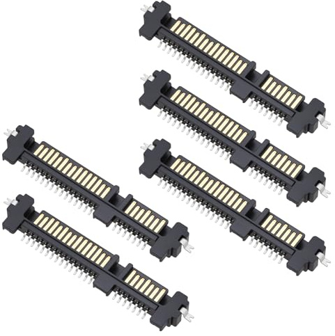 EMSea 5Pcs 22-Pin SATA Male Socket Solder Connector SMT Type 7+15 Pin for Laptop SSD