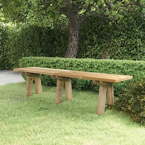 QUAHEAS Gartenbank 160 cm Massivholz Kiefer Imprägniert, robuste Outdoor Sitzbank für Garten, Terrasse, Park und Balkon