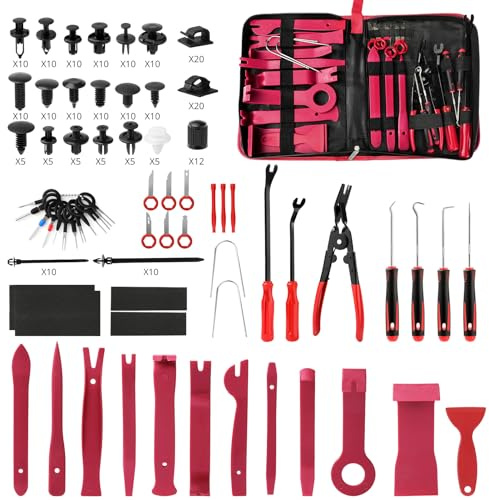 423Pcs Auto Trim Removal Tool, Panel Door Radio Fastener Terminal Removal Tool Kit Auto Push Pin Bumper Retainer Clip Set Pry Tool Repair Kit with Storage Bag for Car Door Panel Dashboard Removal