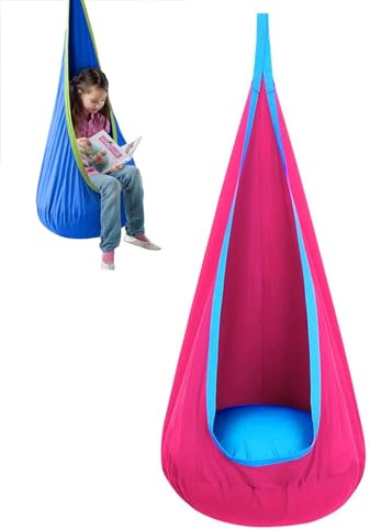 HFDJRWK Hängender Hängemattenstuhl for Kleinkinder, Pod-schaukel. Kombiniert Entspannung Und Unterhaltung, Bequemes Hängezelt for Schlafzimmer Und Im Freien(Red)