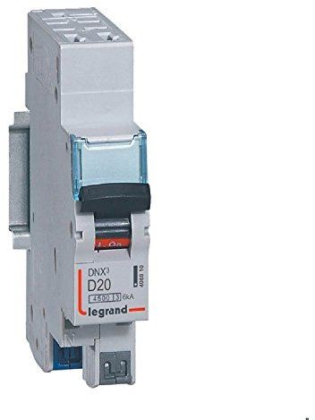 Disjoncteur 20A courbe D - 6kA - 1P+N 230V~ auto/auto - 1 module DNX³4500