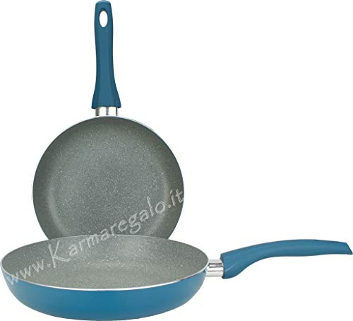 BIALETTI PADELLE PETRA COLOR 2PZ OTTANIO YOB3SET002-PADELLE 24+28CM RIVESTIMENTO PETRAVERA-OTTANIO