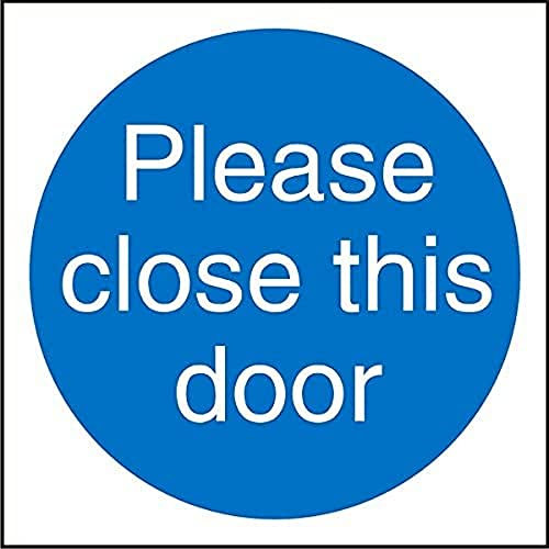 Seco Please Close This Door Sign, 100mm x 100mm - Self Adhesive Vinyl