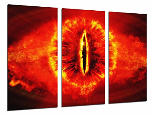 Wandbild - Herr der Ringe, Auge des Feuers, Sauron, 97 x 62 cm, Holzdruck - XXL Format - Kunstdruck, ref.26583