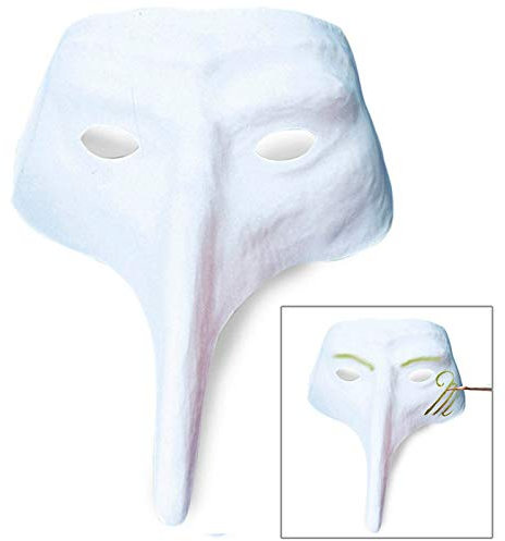 PARTY DISCOUNT Venezianische Maske, weiß, zum bemalen