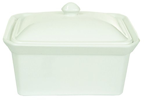 Judge 1LB White Porcelain Butter Dish Holder Kitchen Fridge Storage with Lid