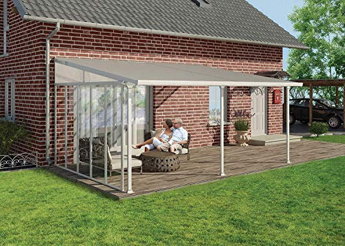 Palram Pergola Patio Cover Feria - Robust Structure for Year-round Use (4X4.2, White)