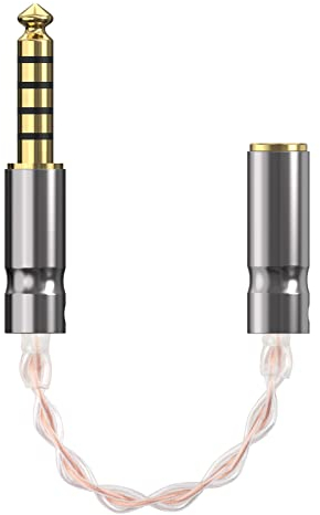 GEEKRIA Apollo 4N OCC y cable de actualización de cristal único plateado / 4,4 mm macho balanceado a 2,5 mm cable adaptador hembra / 4 núcleos cable de audio de conversión (5,1 pulgadas)