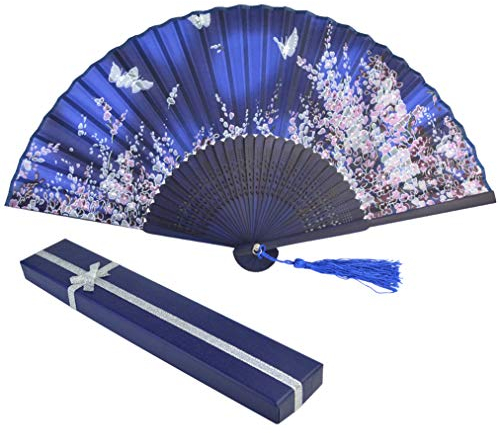 baotongle Handfächer aus Spitze Bambus Fächer mit Geschenkbox für den Sommer Anlässen, Hochzeiten im Freien, Gartenfeste
