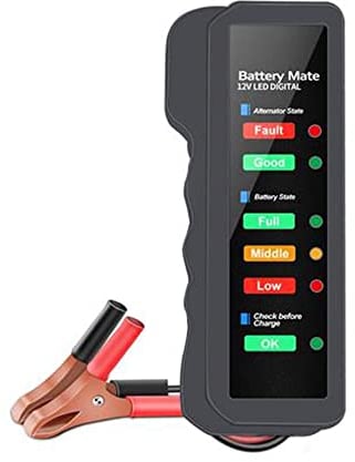 Car Battery Tester 12V, Alternator Tester Automotive,Battery Checker, Analyzer to Check alternator & Battery Charging System,LED Indication