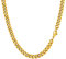 PROSTEEL 18k vergoldet Choker Kette 36cm kurze glänzend Panzerkette 6mm breit verstellbare Damen Collier Street Style kubanische Gliederkette Mädchen Modeschmuck Accessoire für Party