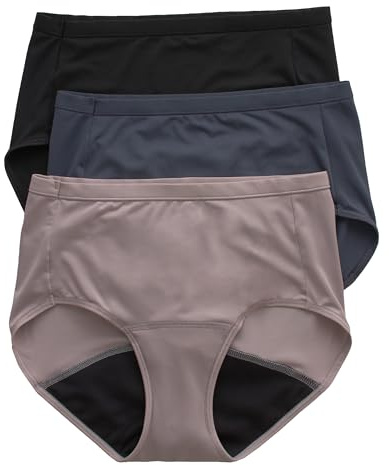 Hanes Women's Fresh & Dry Light Period Underwear, 3-Pk Brief