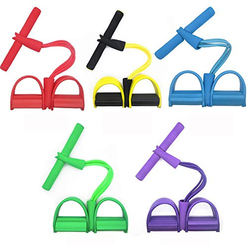SagaSave Elastisches Fußpedal, 6 Farben, Zugseil, Bodybuilding-Expander für Bauch, Taille, Arm, Beinstreckung, Schlankheitstraining, Fitness
