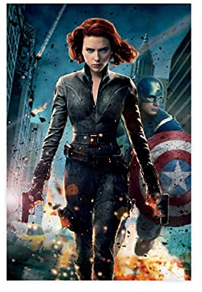Black Widow Natasha Romanoff Scarlett Johansson Movie Cover 45 Leinwand Poster Wandkunst Dekor Bild Gemälde für Wohnzimmer Schlafzimmer Dekoration ungerahmt: 30 × 45 cm